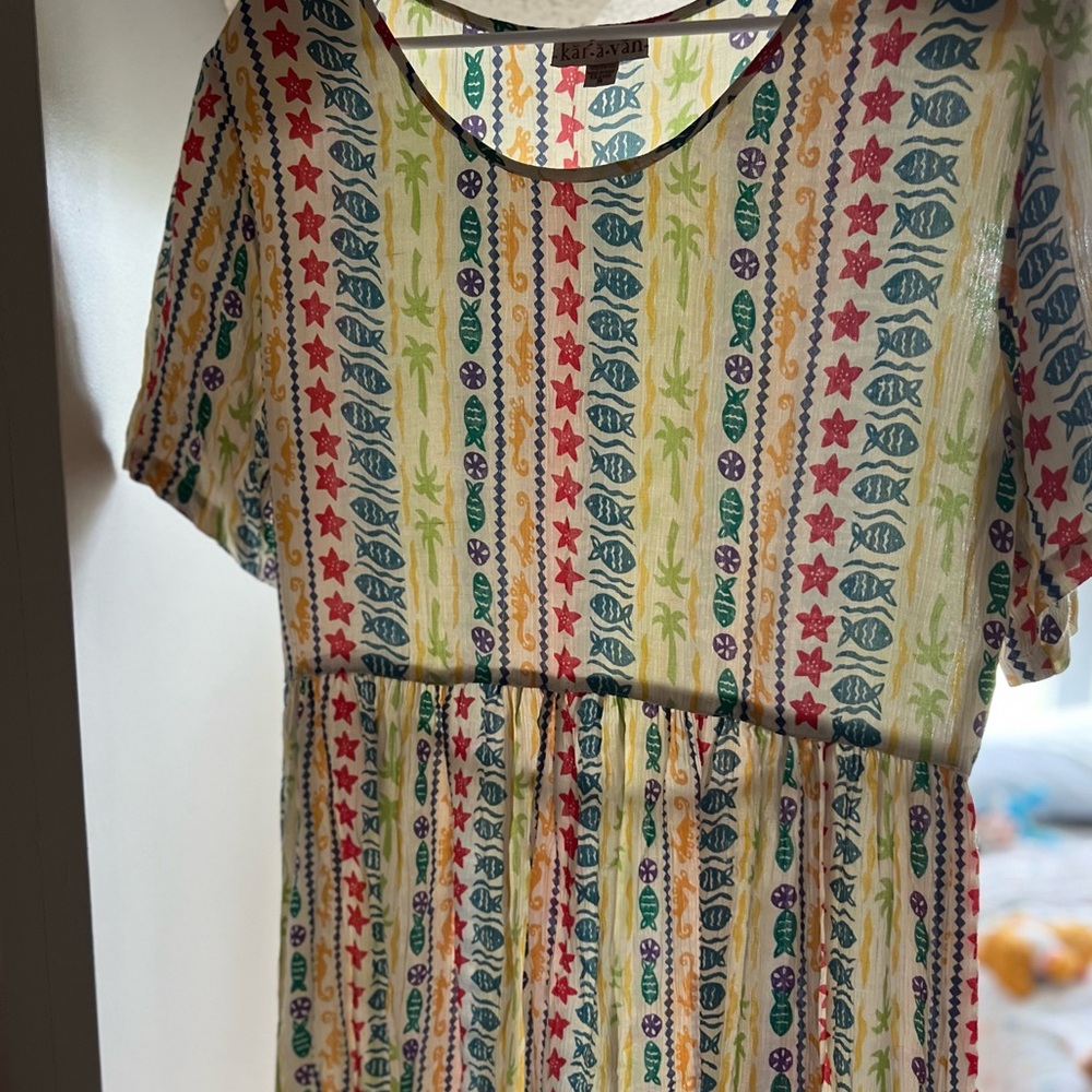 Vintage Colorful Summer Gauze Dress